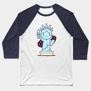 Cute Miss Liberty Baseball T-Shirt